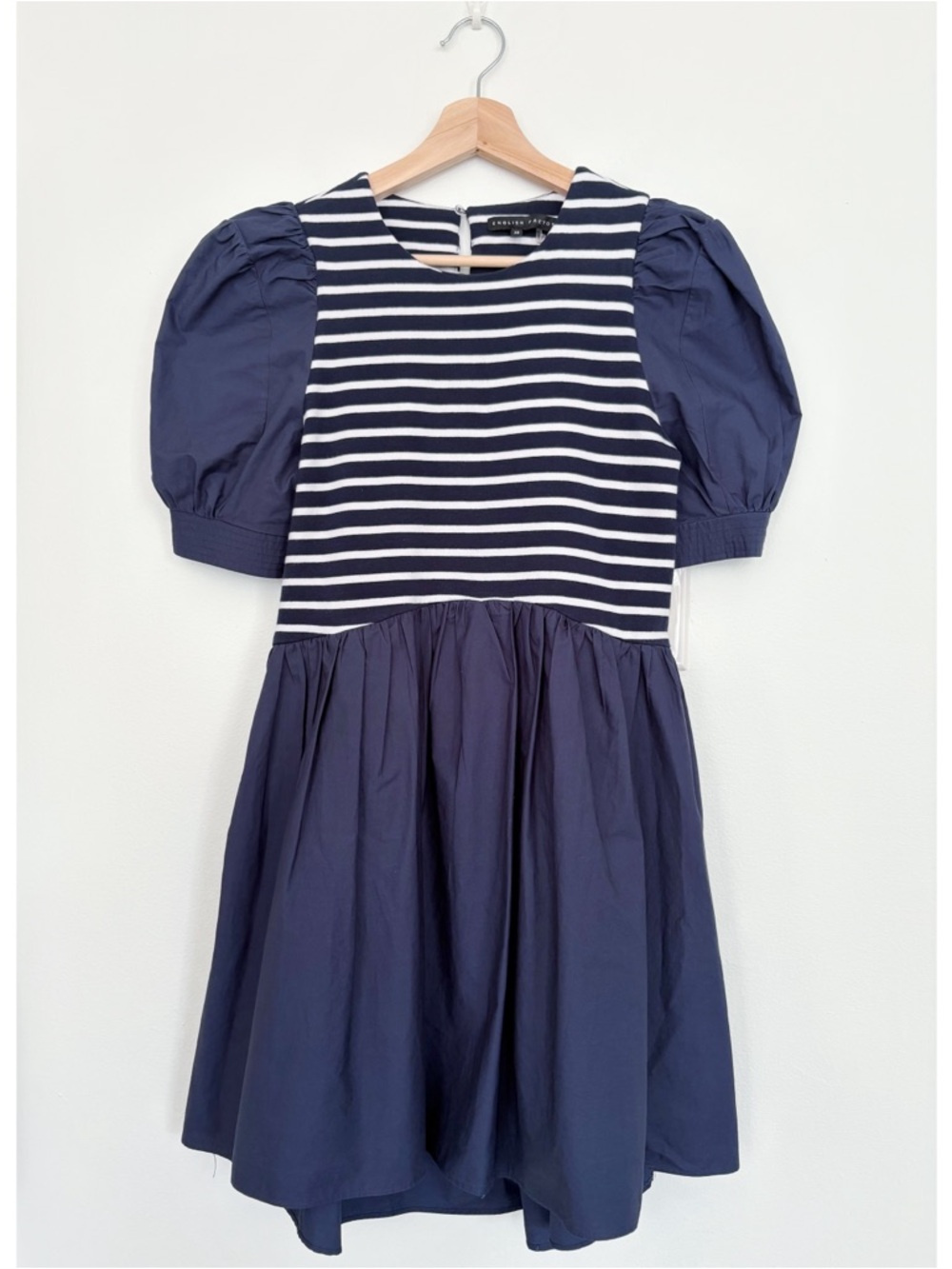 Tuckernuck || English Factory Striped‎ Mini Dress Knit Combo Navy Blue XS